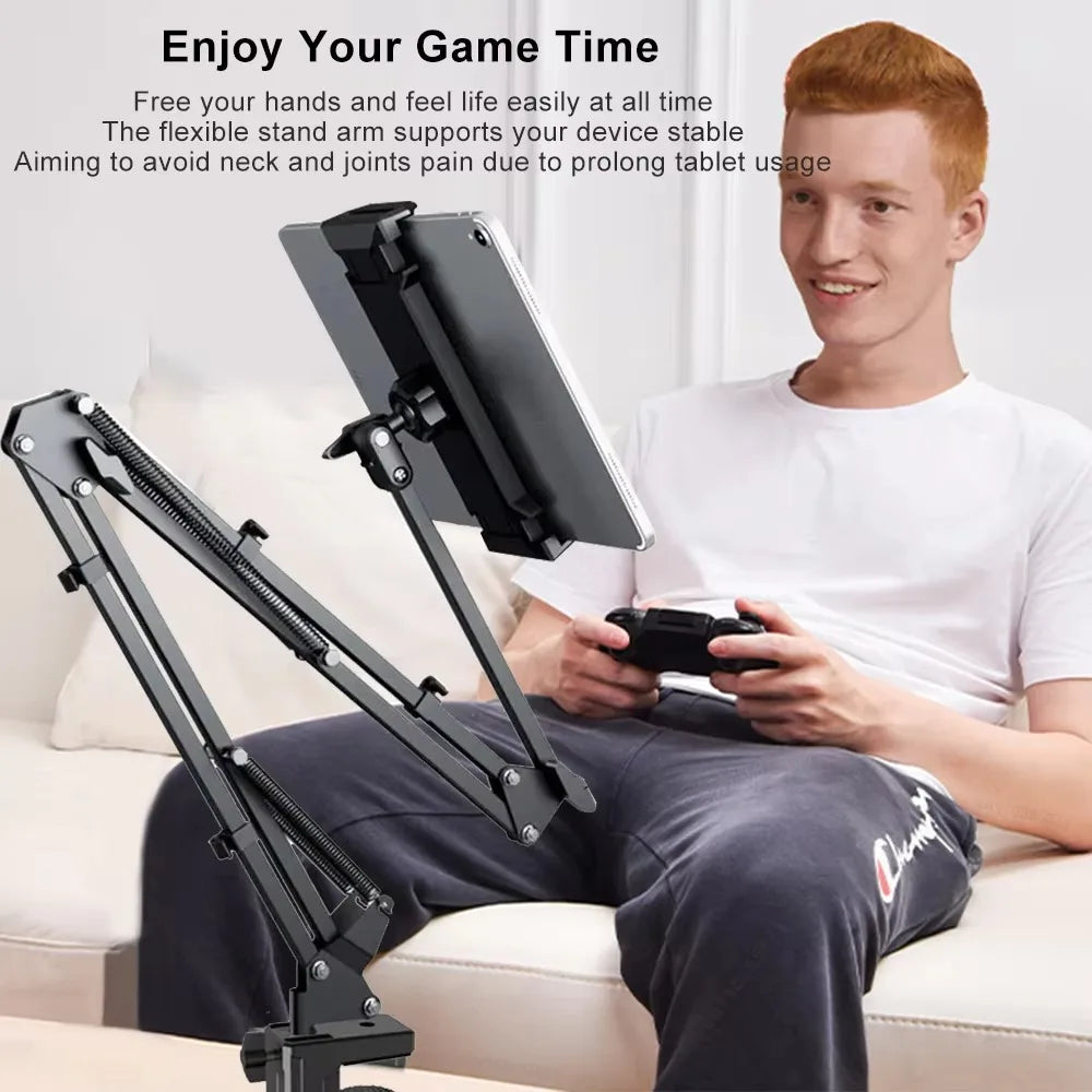 Support tablette lit bras métallique long
