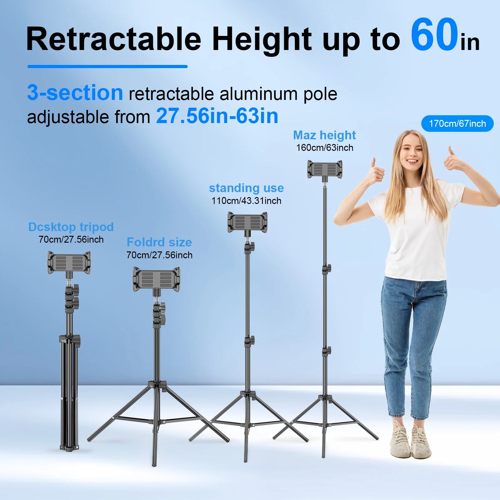 support tablette sur pied hauteur réglable