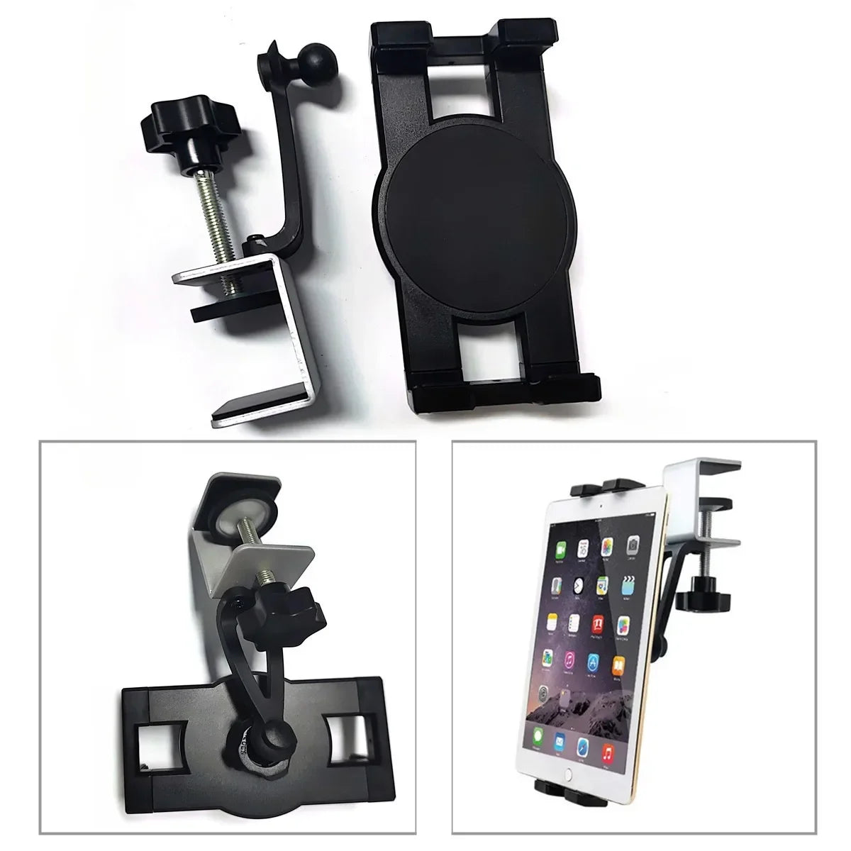 Support tablette cuisine à pince aluminium