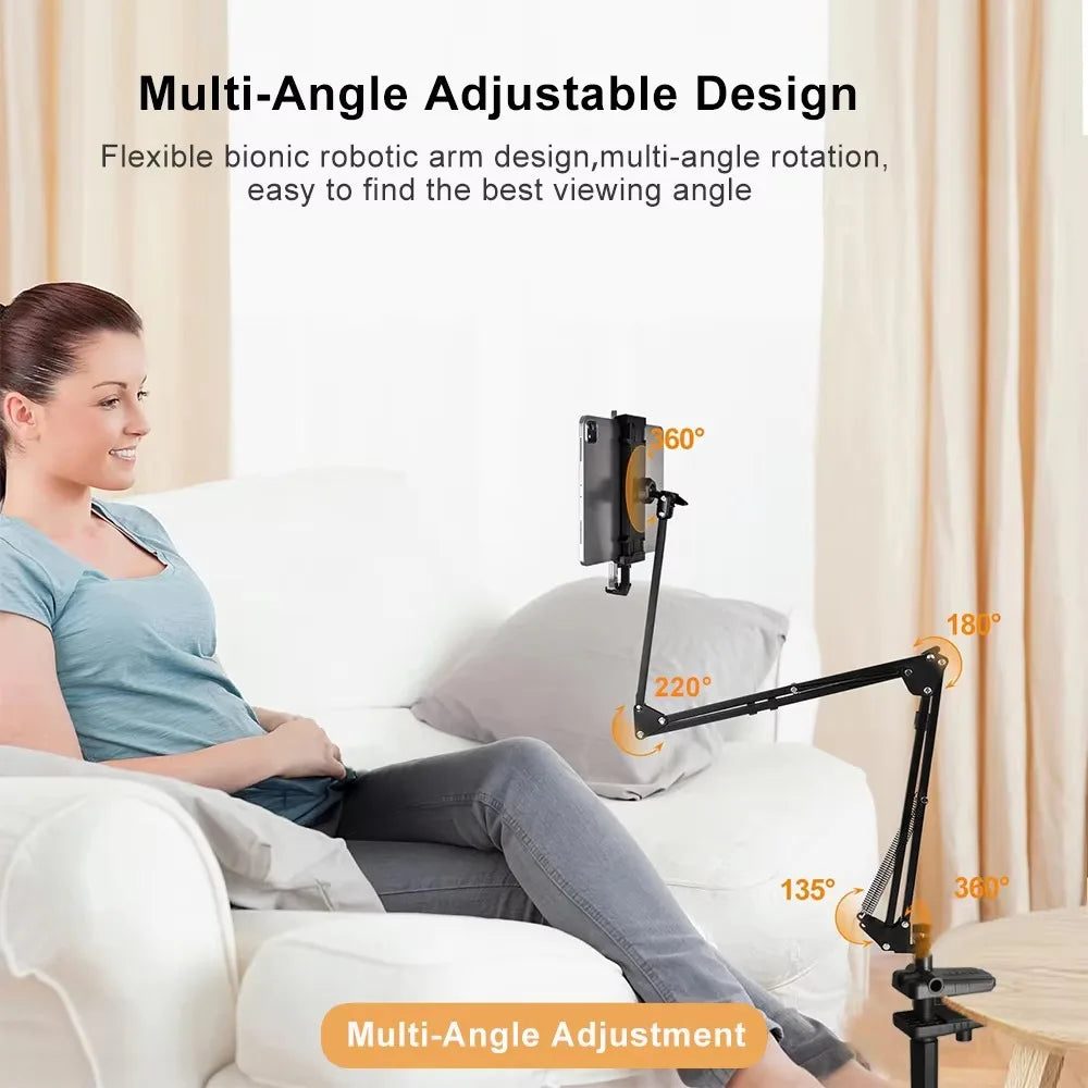 Support tablette lit bras métallique long