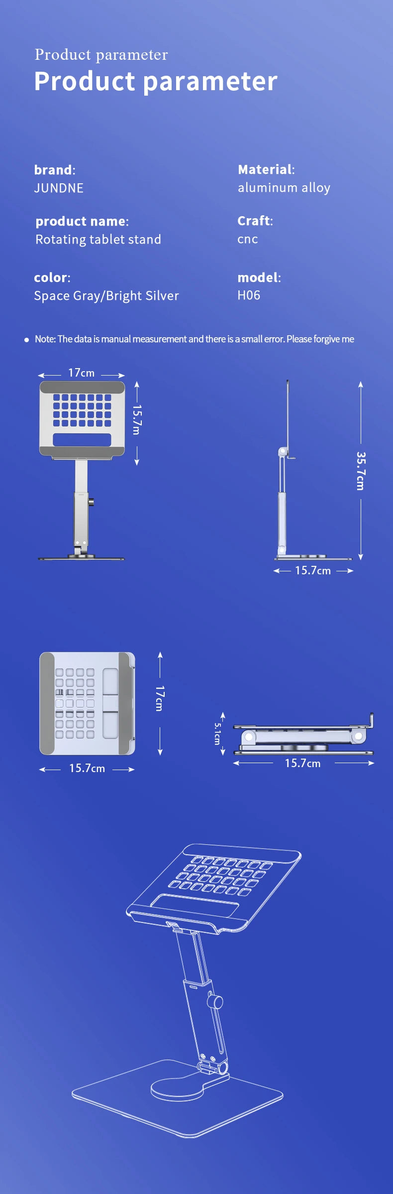 Support tablette iPad colonne réglable