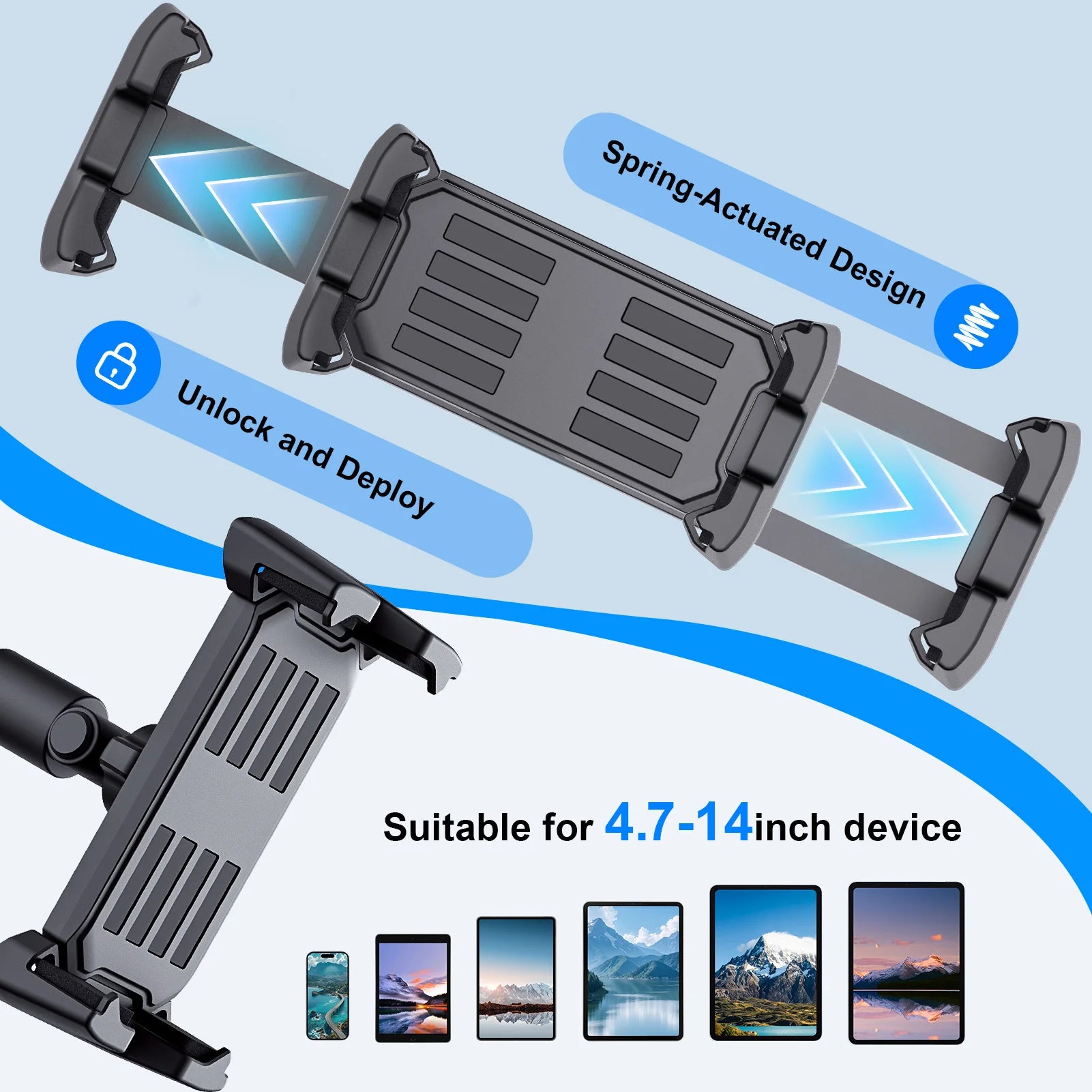 support tablette sur pied hauteur réglable