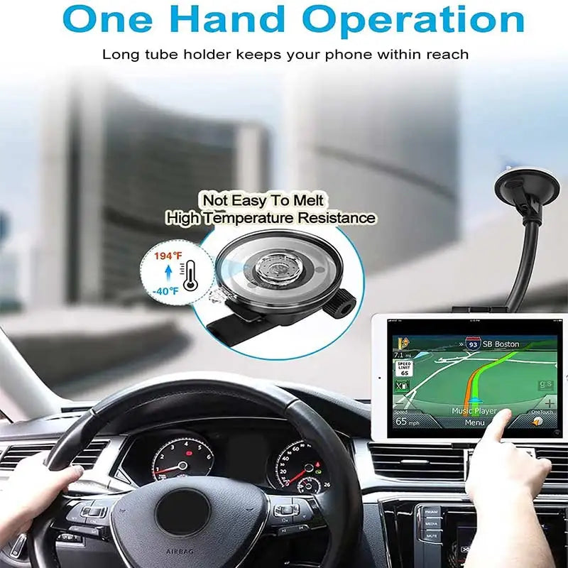 Support tablette voiture ventouse bras long