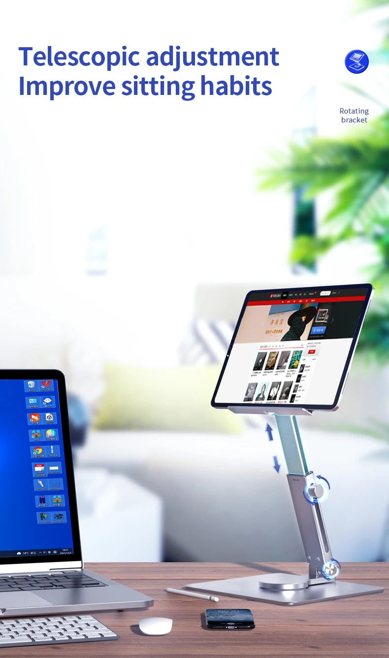 Support tablette iPad colonne réglable